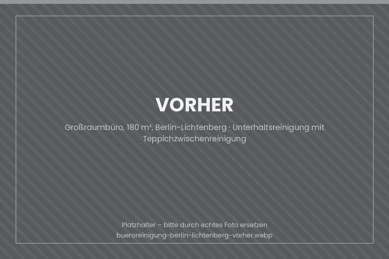 Büroraum in Berlin-Lichtenberg vor der Unterhaltsreinigung mit verschmutztem Teppichboden und staubigen Arbeitsflächen