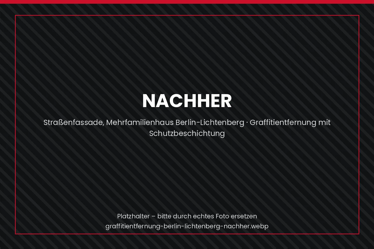 Hausfassade in Berlin-Lichtenberg nach schonender Graffitientfernung ohne Beschädigung des Putzes