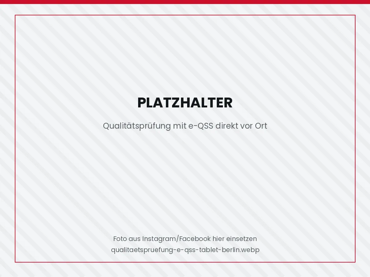 Qualitätsprüfung mit der Software e-QSS auf einem Tablet in einem Berliner Objekt
